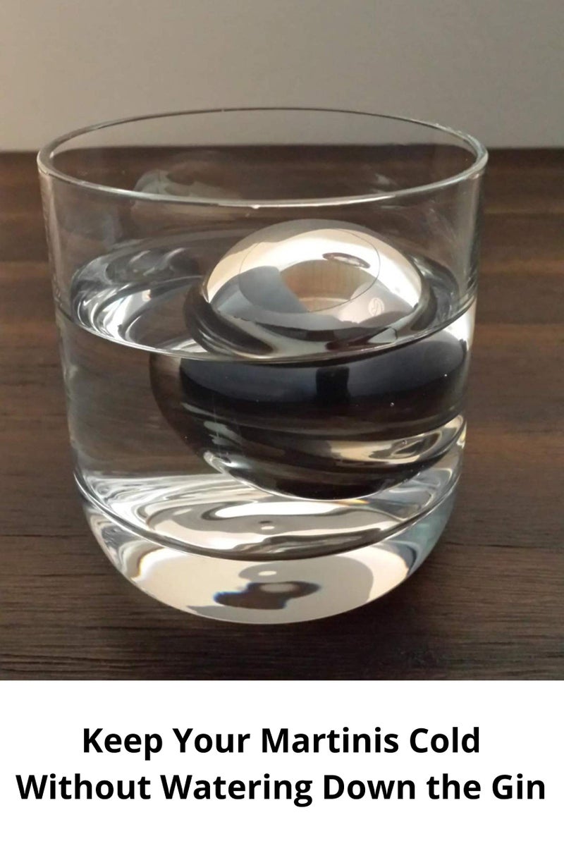 Cestari Whiskey Ball - Reusable Stainless Steel Ice Sphere - Scotch,Vodka,Wine Ice Chiller Stocking Stuffer - Ice Cube Metal Whiskey Stones Ball Won't Dilute Your Drink - Whiskey Drink Coolers Gift - 55mm - Image 3